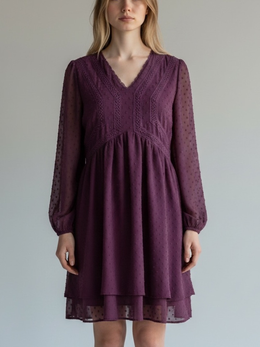 Matilda Jane purple festive fancy empire waist boho dress size XS